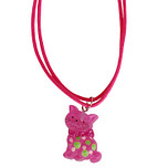 Kinderketting Fuchsia met Poesje