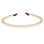 Diadeem - Ivoorkleurige Pareltjes Imitatie Gewikkeld 3mm/6mm - Zilverkleurig Metaal - 14x15cm