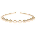 Diadeem - Ivoorkleurige Pareltjes Imitatie Groot&Klein 12mm/6mm - 12x15cm