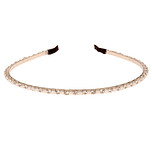 Diadeem - Strass & Ivoorkleurige Pareltjes Imitatie 3mm - Zilverkleurig Metaal - 13x15cm