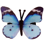 Haarclipje met stoffen vlinder vlindertje blauw - 6 cm 