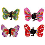 4 Haarklemmetjes met gekleurde vlinders - 3 cm, groen roze, lila, rood