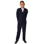 Luxe kinderkostuum effen donkerblauw