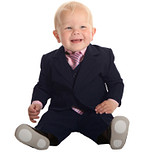 Luxe babykostuum effen donkerblauw