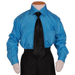 Kinderoverhemd lange mouw turquoise