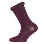 Kindersokken Wijnrood met Glittergaren en pareltjes
