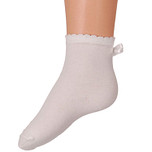 Meisjessok wit met strikje aan achterkant