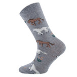 Kindersokken Grijs met Paarden