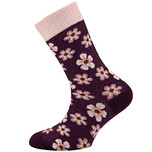 Meisjessok met Bloemen - Wijnrood/roze - Ewers  - Biologisch katoen (GOTS)
