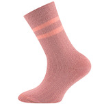 Kindersok Ewers met Ribpatroon - Oudroze met Roze Glittergaren en Lichtroze Strepen