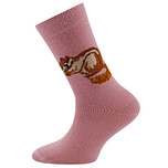 Kindersokken Ewers Meisjes - Bruine Eekhoorn met geborstelde Staart - Roze