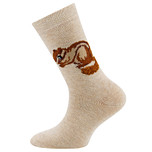 Kindersokken Ewers Meisjes - Bruine Eekhoorn met geborstelde Staart - Beige-Ecru