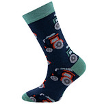 Kindersokken Ewers Jongens - Donkerblauw met Tractors/Trekkers - Oranje & Groen