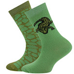 2-Pack Kindersokken Ewers - Groen met Krokodil & Donkergroen met Krokodillenschubben
