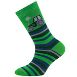 Kindersok Ewers - Groen met Donkergroene Trekker/Tractor & Groene/Blauwe/Grijze Steepjes