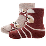 Babysokjes met Wasbeertjes Bruin/Beige - Dubbelpak - Ewers