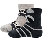 Babysokjes met Wasbeertjes Donkergrijs/Lichtgrijs - Dubbelpak - Ewers