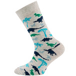 Kindersok Ewers Lichtgrijs met T-rex en Dinosaurussen Aqua-Groen-Donkerblauw