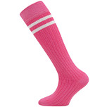 Kniekous Ewers Kindermaat - Fuchsia Roze met Rib en Witte Strepen