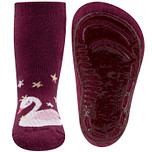 Antislipsokken Wijnrood met Zwaantje en glittergaren