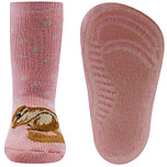 Antislipsok Ewers Bruine Eekhoorn met Geborstelde Staart - Roze Sok