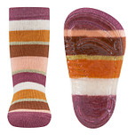 Antislipsok Ewers - Gestreept & Goudkleurig Lurex - Oudroze/Perzik/Bruin/Oranje/Ecru - Siliconenzool