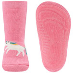 Antislipsokken Ewers Kindermaat - Roze met Eenhoorn Wit & Regenboog Kleuren - Siliconenzool