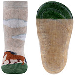 Antislipsok Ewers Bruin Paard in Weide met Wolken - Ecru/Beige