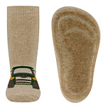 Antislipsokken Ewers - Lichtbeige met Groene Trekker Front - Elastisch - Siliconenzool