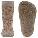 Antislipsokken Ewers Kindermaat - Beige met Luipaardvlek Hartvormig Design Bruin - Siliconenzool