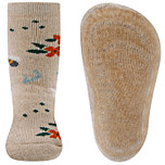 Antislipsokken Ewers Kindermaat - Beige Bijen en Bloemen - Siliconenzool