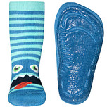 Antislipsok blauw gestreept met monsterkop