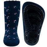 Antislipsok Donkerblauw met Bloemetjes
