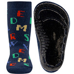 Antislipsok Ewers Donkerblauw met Gekleurde Letter in Rood-Groen-Geel-Blauw