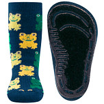 Antislipsok Ewers Donkerblauw met Grappige Kikkertjes in Groen-Geel