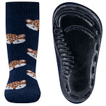 Antislipsokken Ewers Kindermaat - Donkerblauw met Vosjes Hoofd Bruin & Wit - Siliconenzool