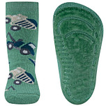 Antislipsokken Ewers Kindermaat - Groen met Kiepwagens & Takelwagens - Siliconenzool