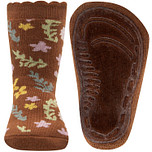 Antislipsok Lichtbruin/Toffee met Bloemetjes en Blaadjes - Ewers