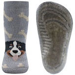 Antislipsok Ewers Hond met Botten - Berner Sennen - Lichtgrijs