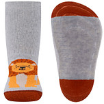 Antislipsok Ewers - Lichttgrijs en Bruin met Cartoon Leeuw