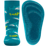 Antislipsok Ewers voor Volwassenen - Aquablauw met Haaien en "Snap!"