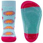 Antislipsok Ewers - Lichtblauw en Fuchsia met Gekleurde Bloemen