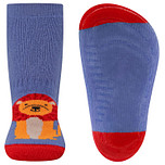 Antislipsok Ewers - Blauw en Rood met Cartoon Leeuw