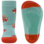 Antislipsok Ewers - Lichtblauw en Oranjebruin met Oldtimer Camperbusje & Surfplanken