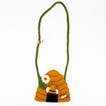 Vilten Tasje Bijenkorf met Vingerpopje - 18x53cm