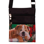 Schoudertasje - Hond Engelse Buldog Slapend - Zwart - Verstelbaar - 19x14,5cm