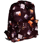 Rugtas zwart "cats" met gekleurde katten - 33x45x12cm