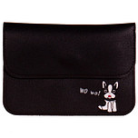 Schoudertasje zwart met hondje "Wo Wo" - 12,5x18cm