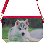 Schoudertasje Puppy - Liggend op Gras - 25x17cm