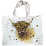 Shopper Boodschappentas Hooglander Koe - Jan Pashley - Originele Licentie - Duurzaam Herbruikbaar - 33x40x18cm